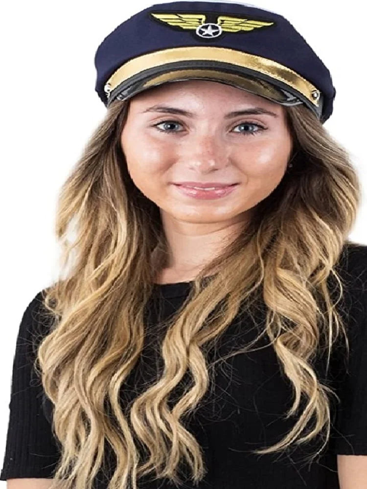 Men Women Baseball Caps Adult Adjustable Captain Costume Admiral Hat Y2K Cosplay Sailor Pilot Hat For Costume Party Performance