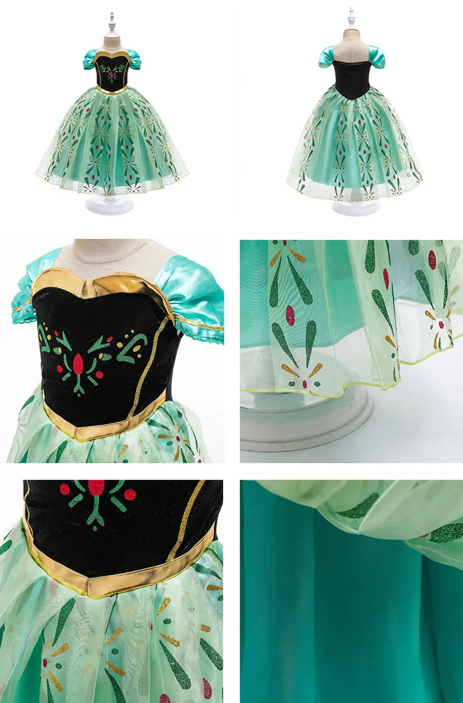 Children Belle Anna Rapunzel Clothing Kids Princess Ball Clothes Kids Performance Cosplay Costume Girls Birthday Luxury Dress Up