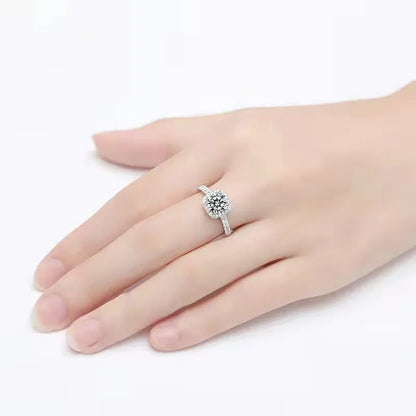 Moissanite Diamond Square Ring D Color 1CT 2CT Real 925 Sterling Silver For Women Wedding Fine Jewelry RI018