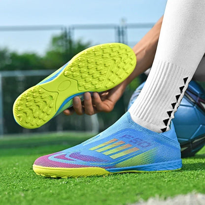 New Men Soccer Shoes Outdoor Sport Football Boots Training Breathable Match Boys Adult Cleats Non Slip Long Spikes Comfortable