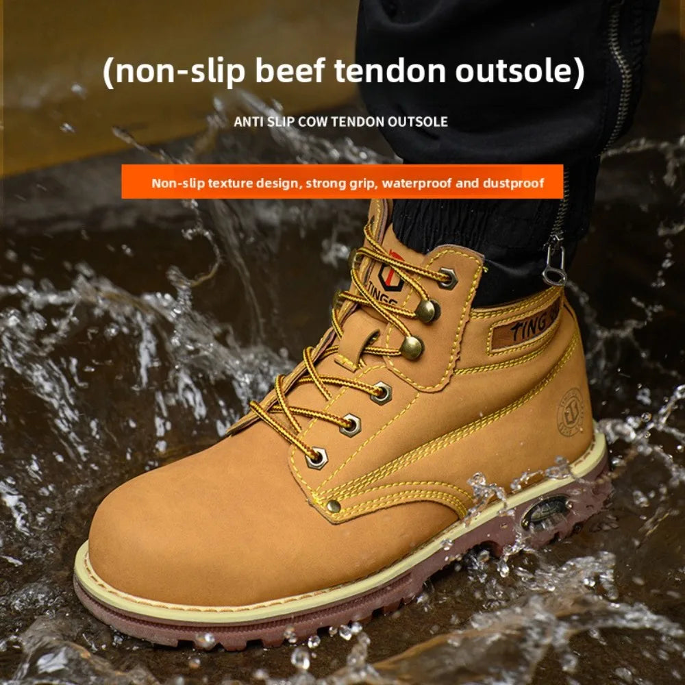 Four Season Labor Protection Shoes Anti Smashing Anti Piercing Steel ToeCap Anti Slip SafetyShoesWear-resistant Protective Shoes