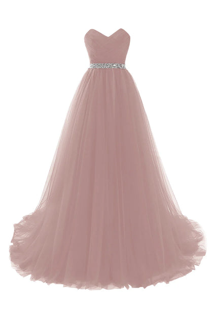 A-line Strapless Tulle Royal Blue Evening Dresses Lace Up Crystal Sequin Formal Party For Bride Sexy Prom Gown Wedding Party