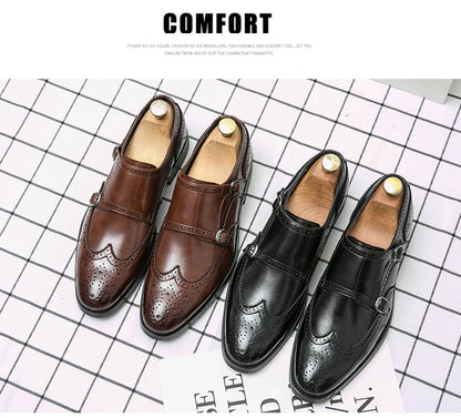 Classic Dress Shoes Men Trend Casual Business Office Leather Shoes For Men Large Size 48 Social Party Formal Brogues Shoes Male
