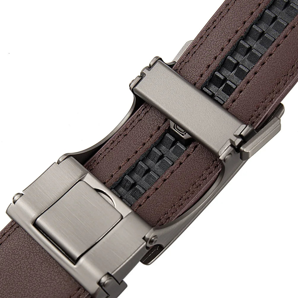 Fashion Designer Automatic Buckle Belt For Men Business & casuals Belt Men's Genuine Leather Belt Adjustable ratchet belt Men