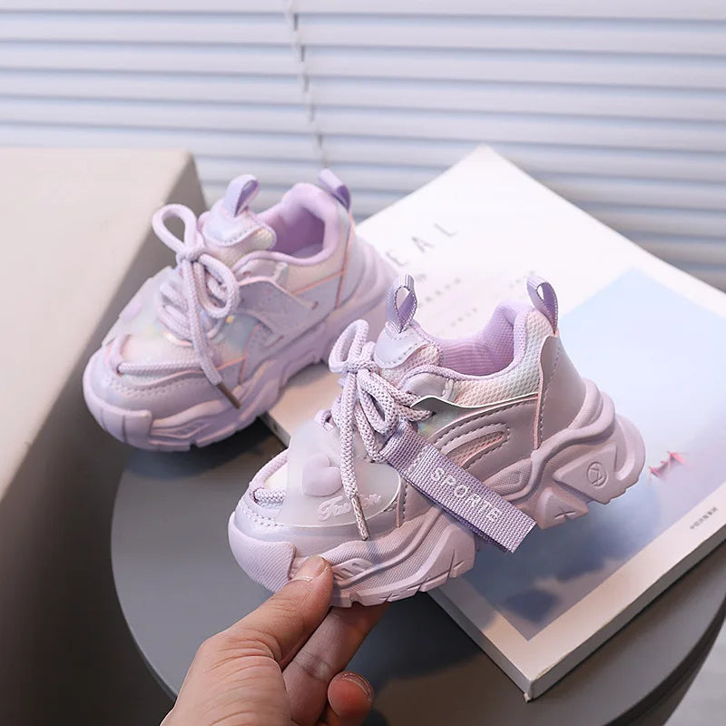 Girl Child Sport Shoe 2026 Spring Mesh Breathable Toddlers School Running Sneakers Fashion Non-slip Kids Boys Basketball Shoes