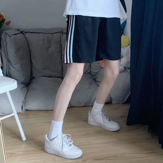 Cotton sports shorts women's summer and Korean version loose wide-footed five-point pants