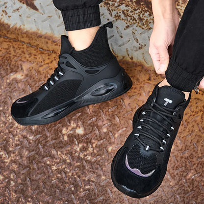 Men's protective shoes, breathable, lightweight, and safe shoes, anti-smashing and anti-puncture work shoes, steel-toe shoes