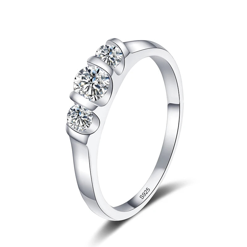 Full D VVS1 Moissanite Ring for Women 925 Sterling Silver with 18 K Gold Plated Wedding Party Women's Ring Fine Jewelry