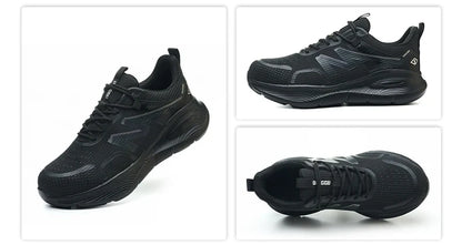 Work Safety Shoes Men Lightweight Indestructible Work Sneakers Security Steel Toe Shoes Safety Protective Boots Black Size 40-46
