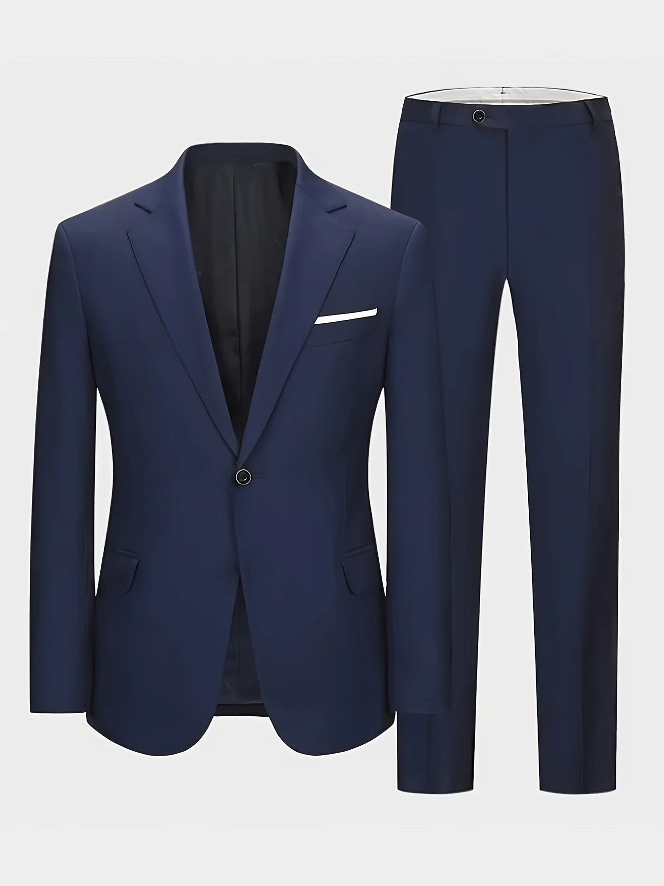 Men's Burgundy 2-Piece Suit Set (Blazer + Trousers Only, No Vest Included),Slim Fit Formal Business Wedding Party Jacket & Pants