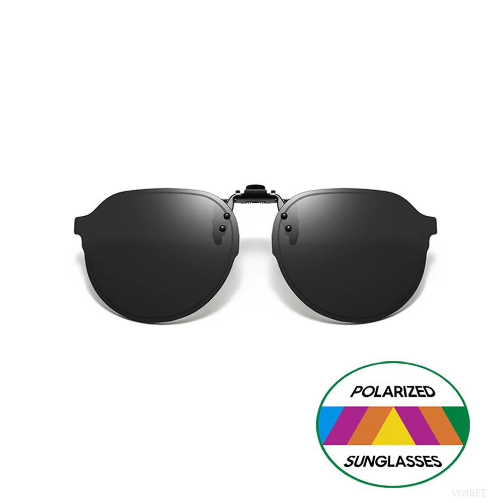 Flip Up Clip on Sunglasses Polarized Men Driving Women Fishing UV400 Night Vision Sun Glasses Clips Universal Goggles