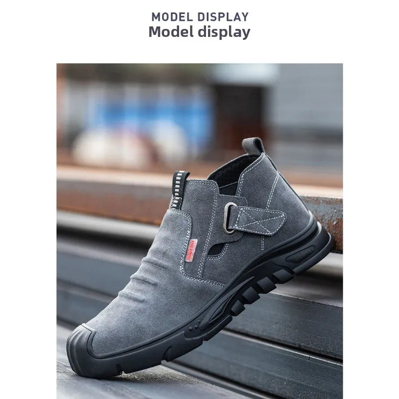 Labor protection shoes with steel toe caps, anti smashing and anti stabbing welding shoes, anti slip and wear-resistant shoes