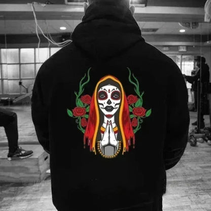 La Santa Muerte Hoodie Pattern Sweatshirt Halloween New In Women Men Sportswear Pullover Autumn and Winter Essentials Hoodie
