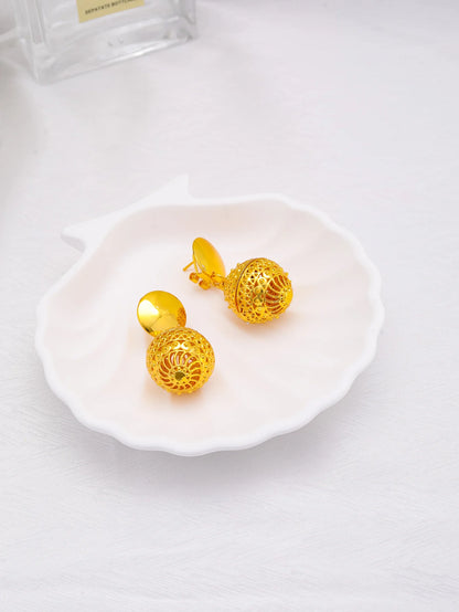 Long Necklace Fashion Dubai Gold Plated Jewelry Sets for Woman Bridal Wedding Earrings Ring Bracelet African Jewelry Set