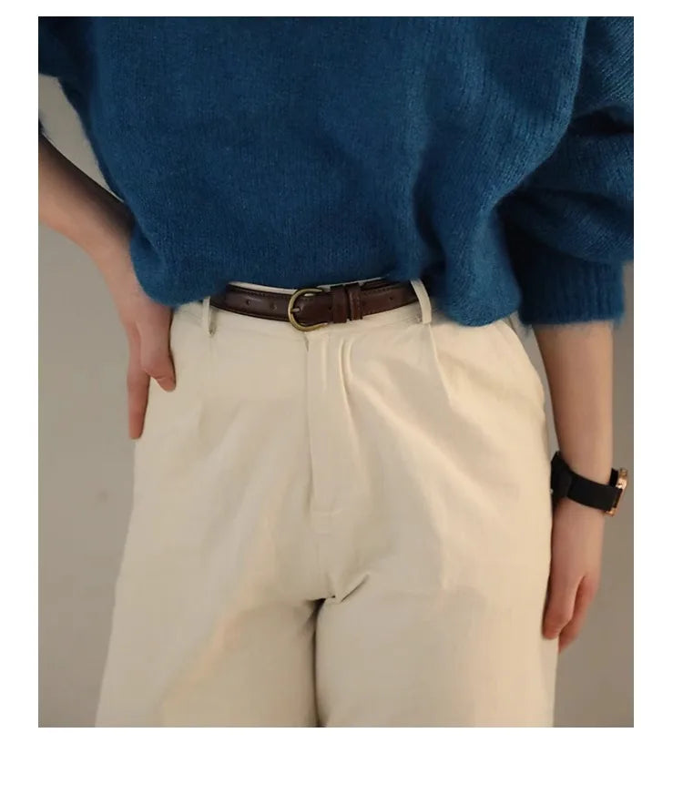 Small Leather Belt Ladies Jeans Belt Ladies 2024 New Belt Thin Retro Decorative Brown