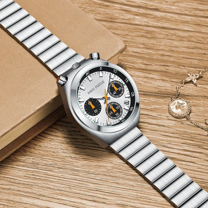 MINI FOCUS Multifunctional Panda Watch for Women Stainless Steel Casual Fashion Ladies Waterproof Quartz WristWatch Girl Gift