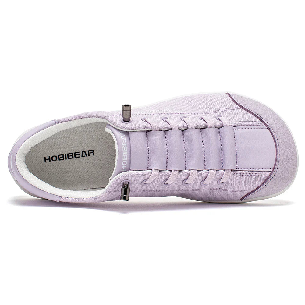Wide Toe Barefoot Shoes for Unisex Minimalist Artificial Leather Sneakers Lightweight Adjustable Slip On Walking Shoes