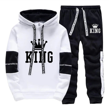 King Printing Mens Tracksuit Hot Sales Casual Hoodie Pants Streetwear Outdoors Mens Clothing Single Piece Sweatshirts Sweatpants