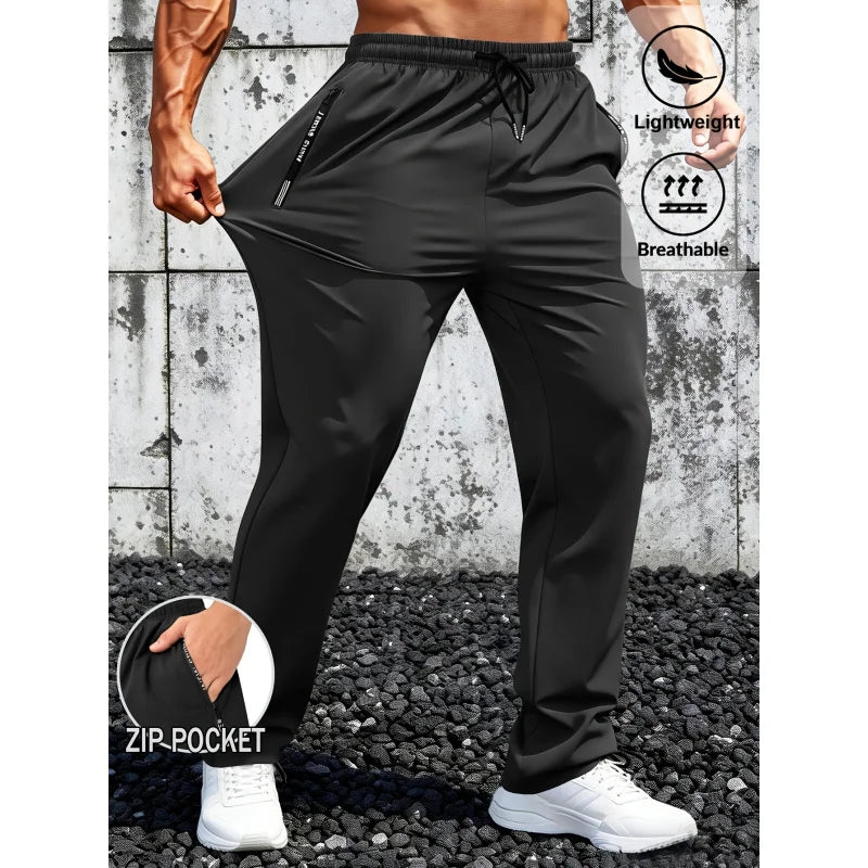 Mens Joggers Pants Men Gift Ice Silk T Shirt Quick Drying Summer Clothes Football Baggy Man Men's Sweatpants Fishing Trousers