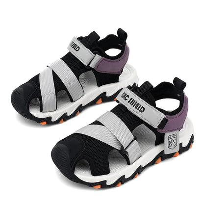 Knit Fabric Children Shoes Boy Sandals Rubber Sole Anti-slip Kids Beach Water Shoes Summer Casual Sports Sandals for Boy Sneaker