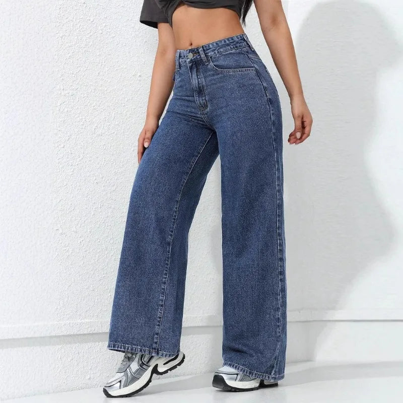 Women Retro Wide Leg Jeans