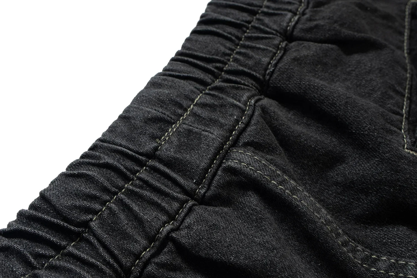 Gothic street jeans with multiple pockets men's shorts wide-legged loose nine-quarter pants knee-length pants loose casual pants