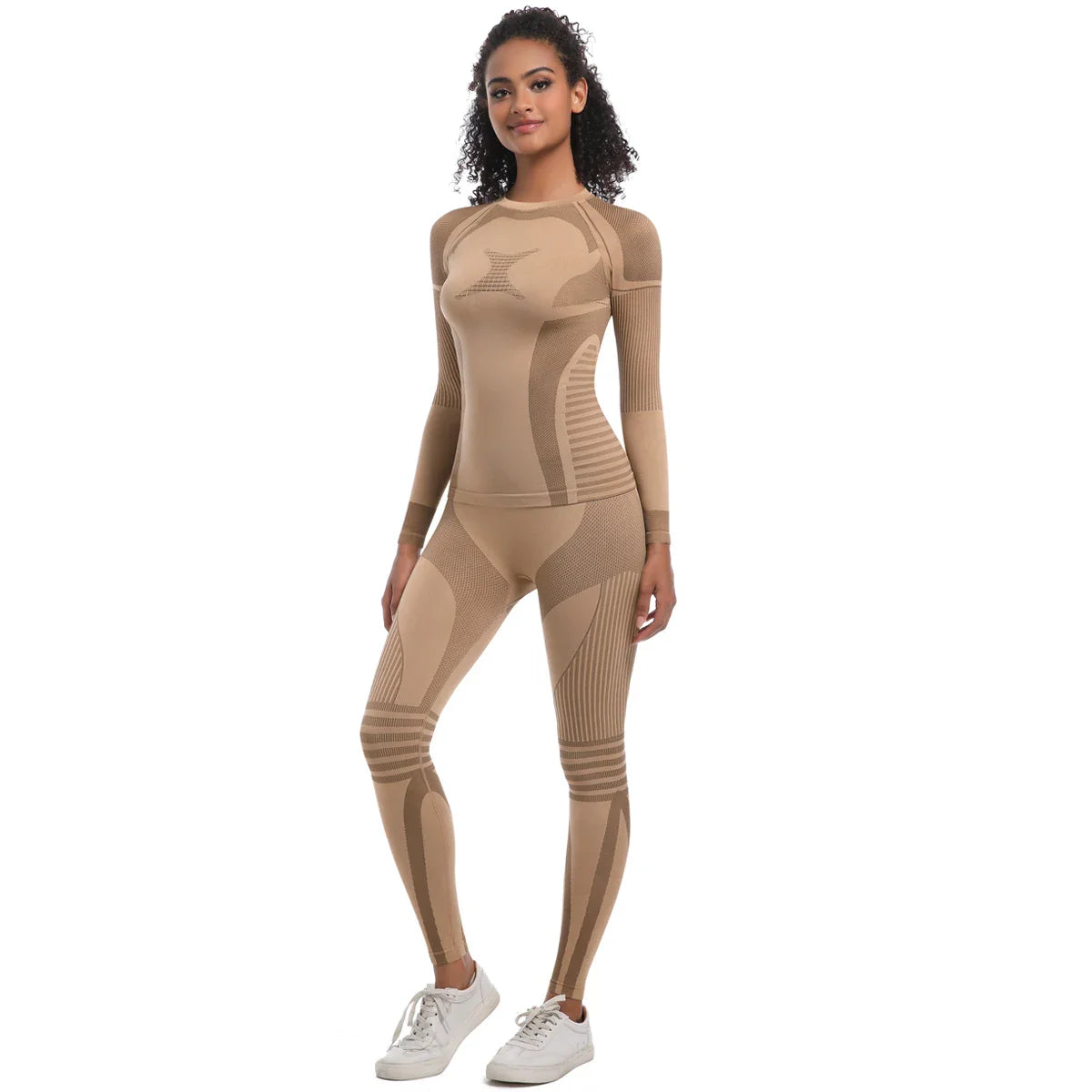 Women Skiwear Set Yoga Set Skiing Underwear Fitness Workout Thermal Gym Ski Snowboarding Running Yoga Exercise Suit Long Johns