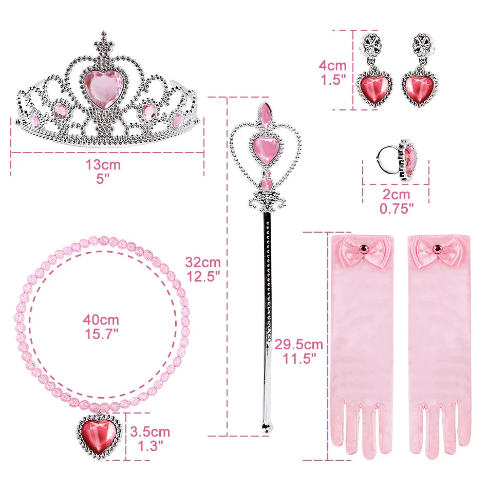 Elsa Cosplay Dress Butterfly Decoration with Accessories Princess Style Suitable School Activities Performance and Birthday Gift
