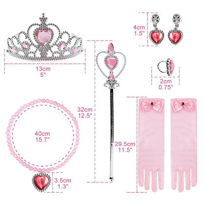 Elsa Cosplay Dress Butterfly Decoration with Accessories Princess Style Suitable School Activities Performance and Birthday Gift