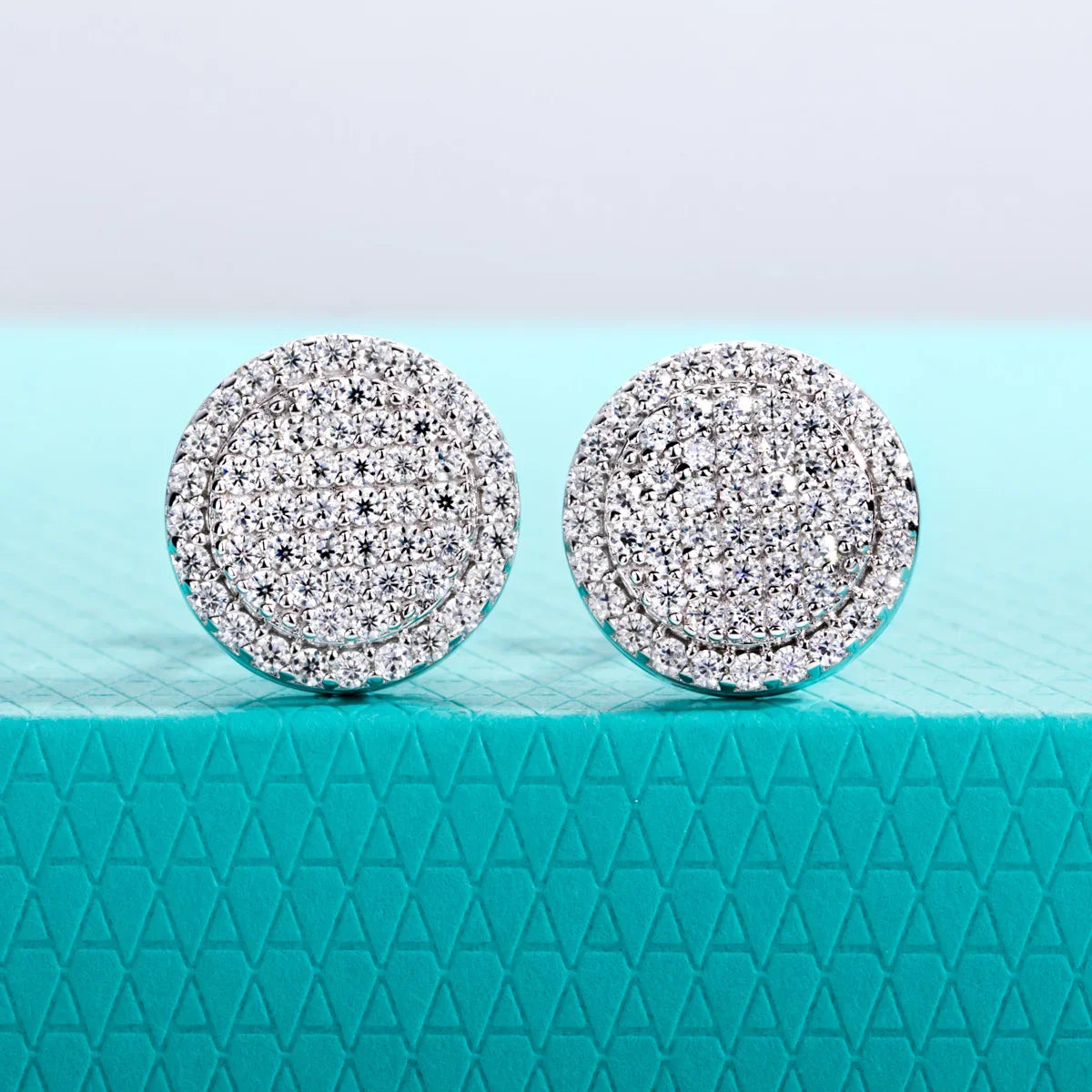 0.9cttw Iced Out Moissanite Stud Earrings 925 Sterling Silver Earring New Age Layered Hip Hop Jewelry for Women&Men