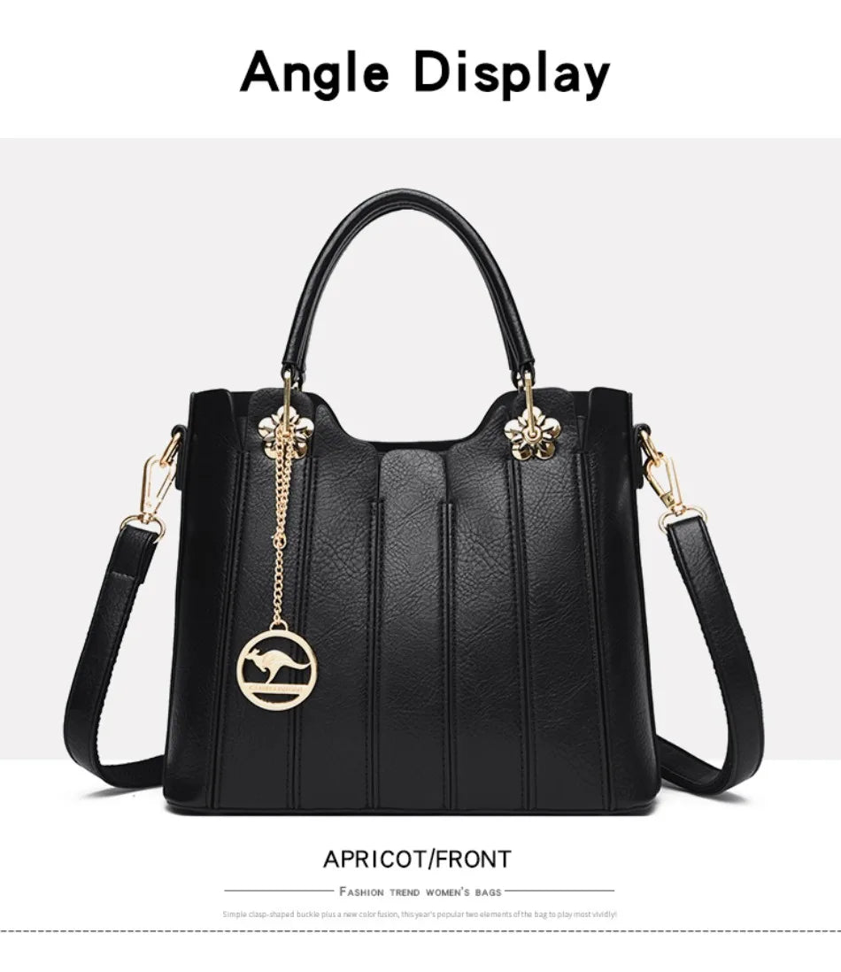 Genuine Brand Fashion Luxury High Quality 3 Layers Leather Handbag Women 2024 Crossbody Bags for Women Lady Large Capacity 2024