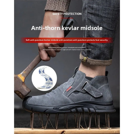 Labor protection shoes with steel toe caps, anti smashing and anti stabbing welding shoes, anti slip and wear-resistant shoes