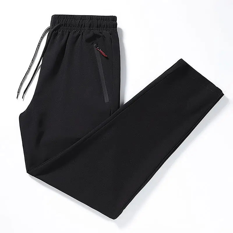 2026 Spring/Summer Men's Ice Silk Quick Drying Casual Pants Slim Fit Korean Ice Silk Sports Pants Quick Drying Breathable