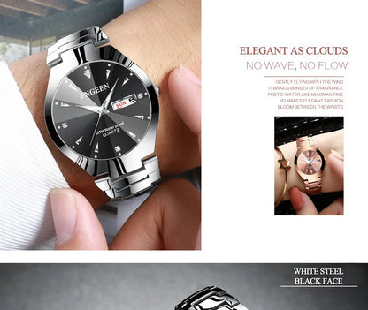 Relogio Feminino Couple Watch Men Quartz watch for Lovers Luxury Womens wristwatch Stainless Steel Waterproof