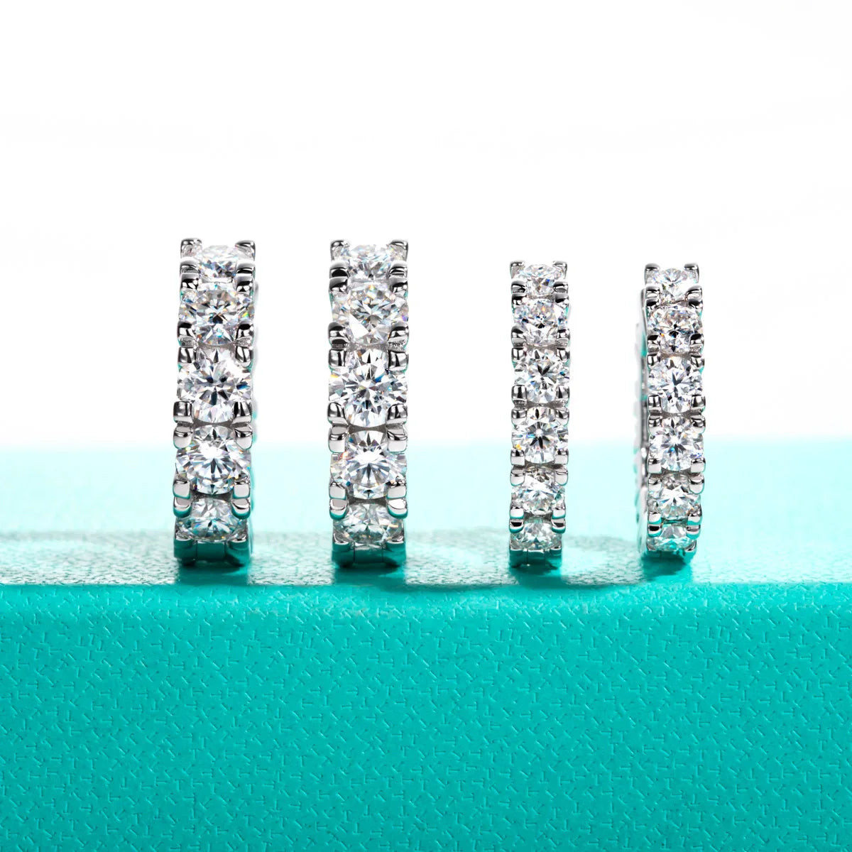 2.6cttw(3mm)/6cttw(4mm) D Color Moissanites Hoop Earrings 925 Sterling Silver Luxury Huggie Earring for Women Jewelry