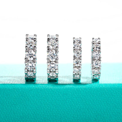 2.6cttw(3mm)/6cttw(4mm) D Color Moissanites Hoop Earrings 925 Sterling Silver Luxury Huggie Earring for Women Jewelry