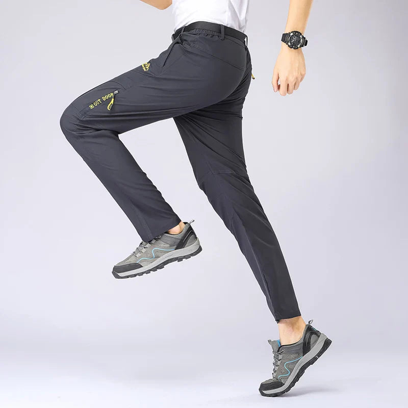 Lightweight Fishing Pants Stretch Waterproof Tactical Pants Men XL-5XL Summer Quick Dry Hiking Pants Men Zipper Pockets Trousers