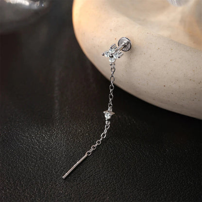 New D Vvs1 All Moissanite Tassel Drop Earrings for Women Lab Diamond Wedding Party Jewelry 100% S925 Sterling Silver