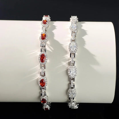3x5mm Oval Cut Full Moissanite Tennis Bracelet Can Pass Diamond Test for Women S925 Silver luxury Sparkling Fine Jewelry