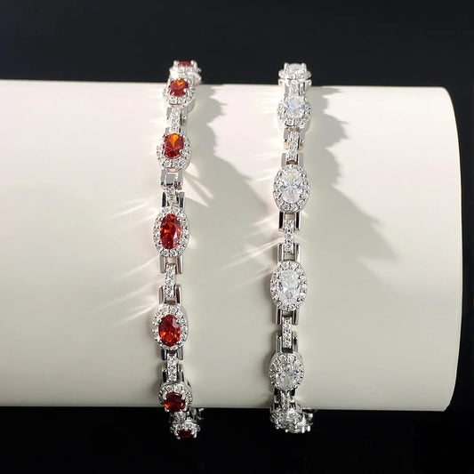 3x5mm Oval Cut Full Moissanite Tennis Bracelet Can Pass Diamond Test for Women S925 Silver luxury Sparkling Fine Jewelry