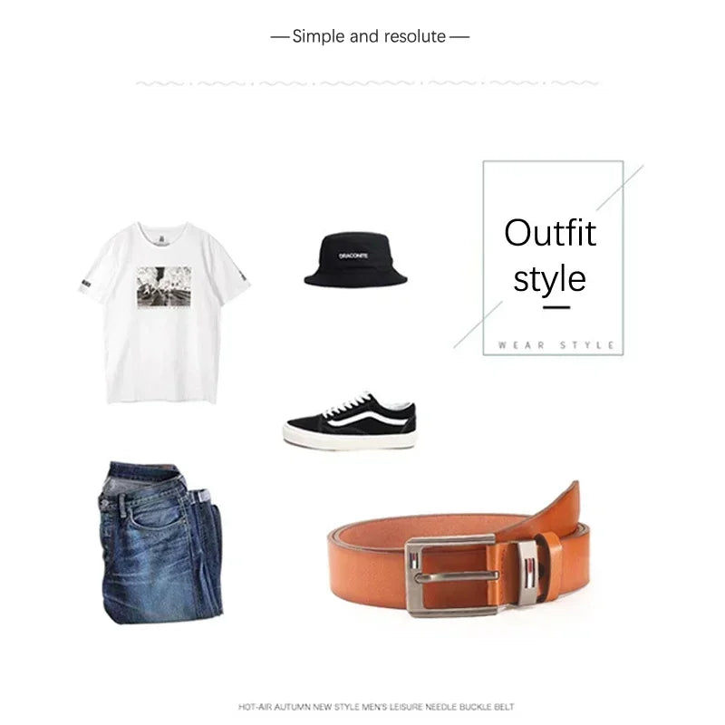 Male PU Leather Belt High Quality Men Belt Alloy Square Buckle Men Male Strap Pin Buckle Fancy Vintage Jeans Waistband Strap