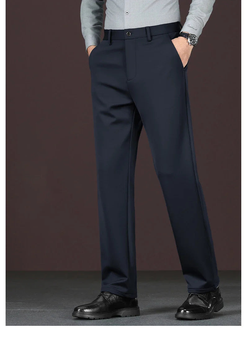 Men's Slim Fit Stretch Dress Pants,Non-Iron Business Trousers,Comfortable Straight Leg Slacks for Office & Daily Wear