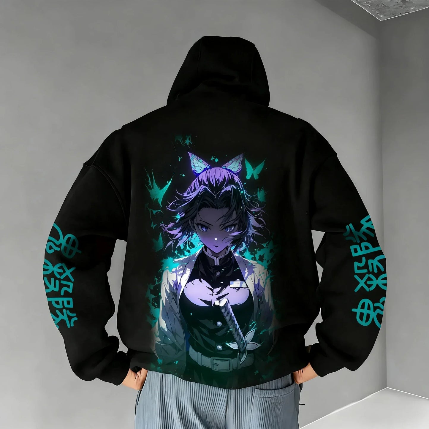 Hoodie 2026 Men's  Kochou Shinobu Colorful Printed Harajuku Casual Sports Parent Child Top