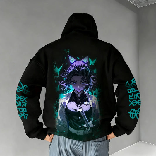 Hoodie 2026 Men's  Kochou Shinobu Colorful Printed Harajuku Casual Sports Parent Child Top