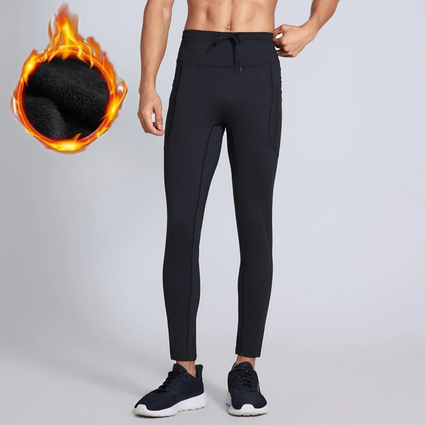 Men Women Winter Warm Thicken Velvet Running Pants Leggings Outdoor Sport Gym Fitness Yoga Basketball Cycling Hiking Long Tights