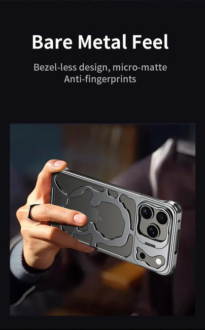 Metal Hollow Magnetic Phone Case,For IPhone 17 Pro Max iPhone Air Protective Case, Breathable And Heat Dissipating Metal Bracket