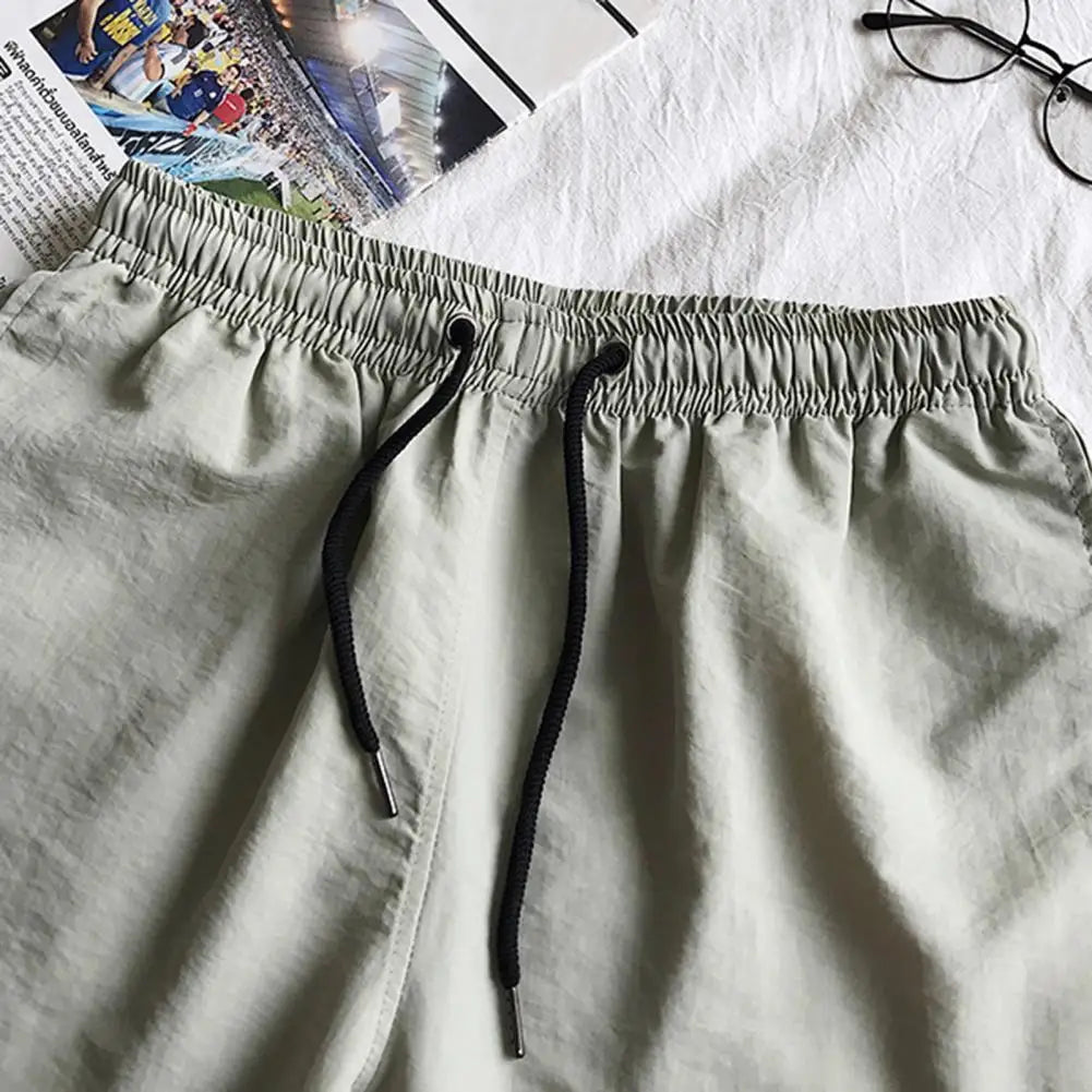 Running Shorts Drawstring Elastic Waist Shorts Loose Gym Sports Men Casual Jogging