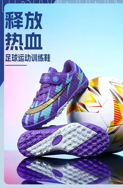 New Child's Football Shoes Society Professional Original Child's Society Cleats Kid Sneakers Indoor Soccer Trainers Youth Sports