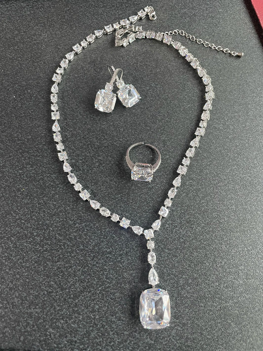 Trendy Fashion4 PCS Luxury Waterdrop Indian Jewelry Sets For Women Wedding Party Indian Dubai Bridal jewelry Sets