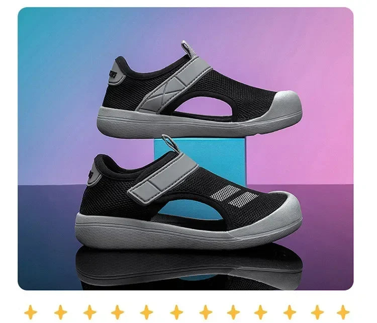 New Children Casual Mesh Shoes Boys Beach Sandals Kids Lightweight Closed Toe Baby Sport Sandals for Girls Eu Size 23-36